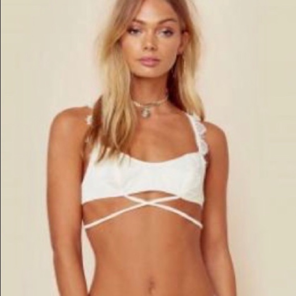 For Love And Lemons White Swim Top XS